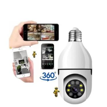 Imagem de Camera Ip Segurança Lampada Y Panoramica Espia Sensor - E-Think