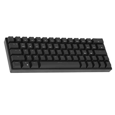 Imagem de Teclado para jogos, teclado de computador portátil pequeno design ergonômico preto para escritório de jogos em casa Interruptor Vermelho