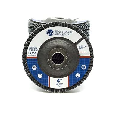 Imagem de Benchmark Abrasives 10 discos de aba de zircônia premium tipo 29 de 10 polegadas x 5/8 polegadas - Pacote com 10 (60 Grit)