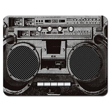 Imagem de Mouse pad para jogos - Base de borracha antiderrapante, superfície lisa para controle preciso do mouse, ideal para laptop, uso no escritório - 24 x 19 cm - leitor de cassete