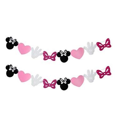Imagem de Minnie Mouse Themed Felt Garland Birthday Party Banner Decoration Supplies 2 article