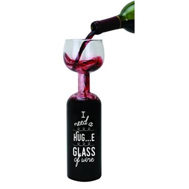 Imagem de (HUG...E) - BigMouth Inc Original Wine Bottle Glass - "I need a HUGE glass of wine" Giant Wine Glass that holds 750ml of wine