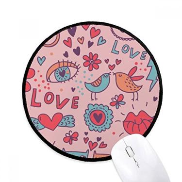 Imagem de DIYthinker Amantes Flower Plant Paint Mouse Pad Desktop Office Tapete Redondo para Computador