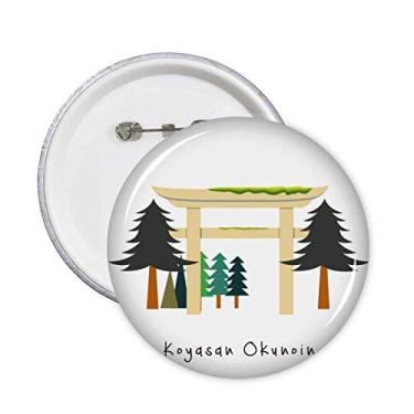 Imagem de Emblema local japonês Koyasan Okunoin Broche de distintivo de botão para decoração 5 peças