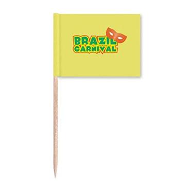 Imagem de Rio Brasil Cabeça de Carnaval Art Déco Presente Fashion Palito Bandeiras Marcador Topper Decoração de Festa