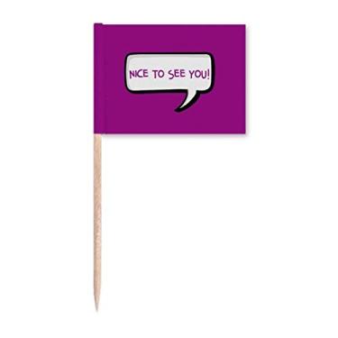 Imagem de Marcadores de palito de dente Happy Meet Daily Language Chat Topper Decoração de festa