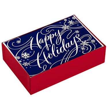 Imagem de Hallmark Cartões de Natal embalados com envelopes, Happy Holidays (40 cartões azuis de feriado)