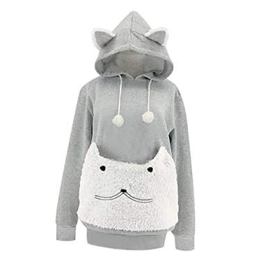 Imagem de Moletons com Capuz para Animais de Estimação Big Bag Pulôver Outono Manga Porta-gatos, GG