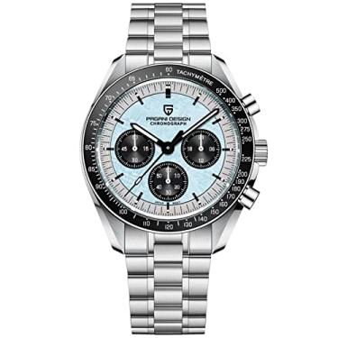 Imagem de Pagani Design Relógios Masculinos Quartzo Casual Aço Inoxidável Cronógrafo Relógio de Pulso Masculino Impermeável Vestido de Negócios Relógios Exclusivos Movimento Japonês, 1701 Azul V4