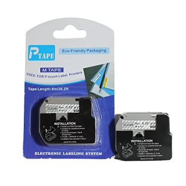 Imagem de Fita Refil Compatível M-121 MK-121 Transparente 9mm para Rotulador Brother PT-65 PT-70 PT-80 PT-85 PT-70BM