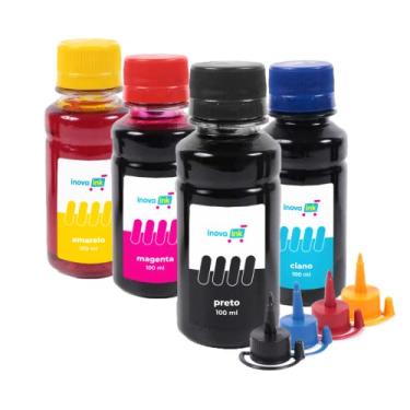 Imagem de Kit 4 Tintas Para Impressora L375 100ml Inova Ink
