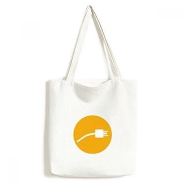 Imagem de Cabo de carregamento laranja padrão sacola sacola sacola sacola de compras bolsa casual bolsa de compras