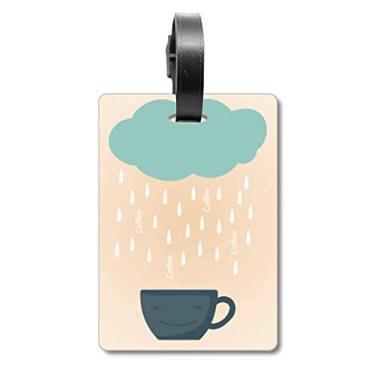 Imagem de Rain Cloud Cup Smile Face Weather Mala Etiqueta para Bagagem Cartão de Bagagem Etiqueta Scutcheon Etiqueta