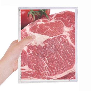 Imagem de Caderno de textura de carne crua vermelha com folhas soltas diário recarregável