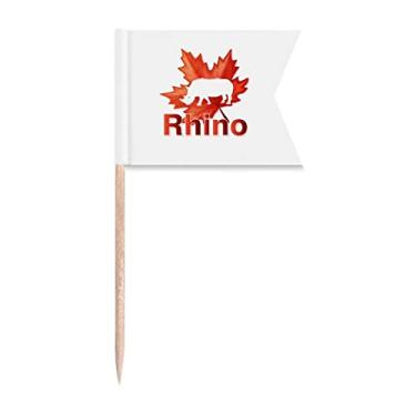 Imagem de Sinalizadores de palitos de dente com contorno de rinoceronte para festas, bolos, alimentos, queijo