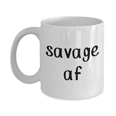 Imagem de Caneca Savage af - Caneca de café de cacau quente divertida - ideia de