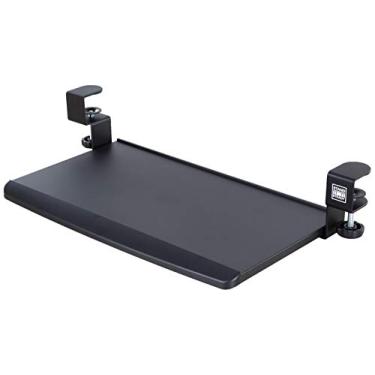 Imagem de Suporte estável de bandeja de teclado | Prateleira de teclado – Tamanho pequeno – Fácil de instalar – Não é necessário furar a mesa! Retrátil com deslizamento sob a mesa | Ótimo para casa ou escritório!