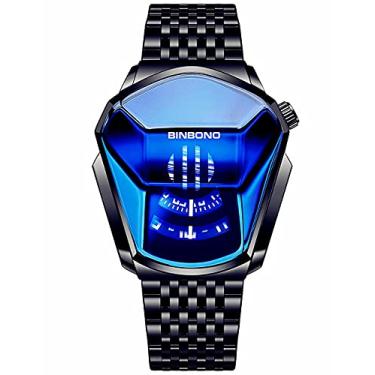 Imagem de Relógios masculinos pretos Cobra analógicos de quartzo, relógio de aço inoxidável, relógio de pulso esportivo