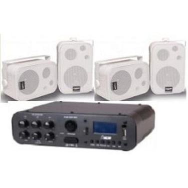 Imagem de Amplificador Sa100Bt Nca Bluetooth + 2 Pares Cx Sp400 Branca