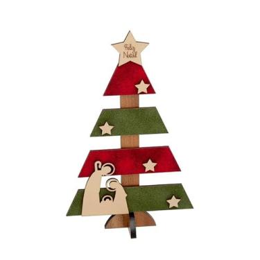 Imagem de Árvore Pinheiro de Natal Sagrada Família de Mesa e Parede MDF