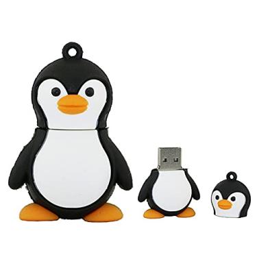 Imagem de 16 GB Penguin Shape USB Flash Drive U Disk USB 2.0 Dados USB Flash Disk Memory Stick Pen Drive Dispositivo de Armazenamento USB Disco Flash de Armazenamento Externo (Branco)