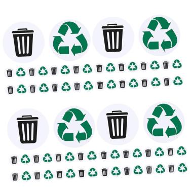Imagem de Cabilock 4 Conjuntos Adesivos De Reciclagem Autoadesivos Lixo e Reciclar e Lixo Lata De Lixo Dupla Lata De Lixo Com Lixeira Rótulo De Lata De Lixo Pvc À Prova D'água Caixa De Compostagem