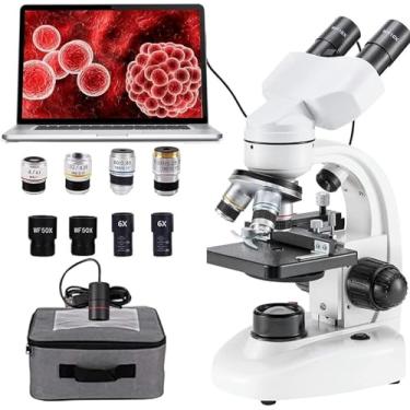 Imagem de CHONGHAN Binocular MicroscóPio,40X-6000X/10000X/20000X Composto BinóCulos MicroscóPio, Ocular EletrôNicaPode Ser Conectado a Uma Tela de Computador, Foto e VíDeo do Celular