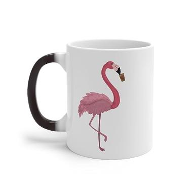Imagem de Camiseta de flamingo de café amante de pássaros rosa flamingo presente para sua roupa de café caneca que muda de cor 325 ml