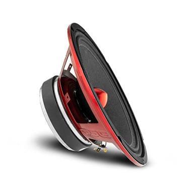 Imagem de DS18 Alto-falante PRO-X10BM - 25,4 cm, Midrange, Bala de alumínio vermelho, 600W Max, 300W RMS, 8 Ohms - Alto-falantes de porta de áudio de qualidade premium para sistema de som estéreo de carro ou caminhão (1 alto-falante)