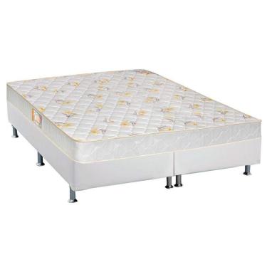 Imagem de  Cama Box Queen: Colchão Espuma Castor D28 Sleep Max + Base CRC Courano White(158x198)