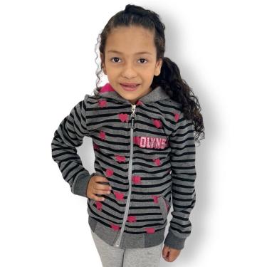 Imagem de Blusa De Frio Casaco Moletom Infantil Zíper Menina Olyns-Feminino