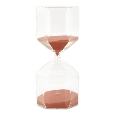 Imagem de Ampulheta Decorativa em Vidro Areia Salmão 60 Minutos 22cm 18318 Mart