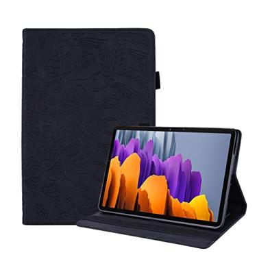 Imagem de YBFJCE Capa para Samsung Galaxy Tab S7 Plus 2020/S7 FE 2021/S8 Plus 2022 12,4 polegadas, capa protetora fina com suporte para lápis, capa fólio de couro PU premium para SM-T970/T976B/X800/X806, preta