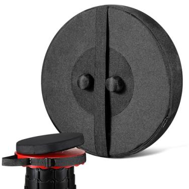 Imagem de Suzile Almofada telescópica com espuma viscoelástica retrátil e dobrável com alça elástica, almofada dobrável redonda espessa para banco telescópico (1 peça)