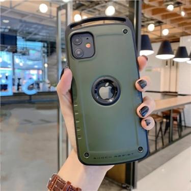 Imagem de Capa de titânio para venda à prova de choque para iPhone 13 12 11 14 Pro Max Capa de armadura resistente para iPhone 12 XS Max XR Capa de silicone rígido, azul marinho, para iPhone 8 Plus