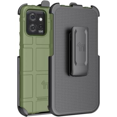 Imagem de Nakedcellphone Capa tipo coldre para Motorola ThinkPhone, Special Ops Tactical Armor Rugged Shield Protective Cover e [catraca giratória] Clipe de cinto - verde-oliva