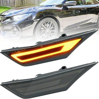 Imagem de NJSBYL Switchback LED Civic Side Marker Lights Substituição para 2016-2022 H.onda Civic Sedan Coupe Hatchback sequencial âmbar/branco LED indicador de seta luz de posição de estacionamento OEM #