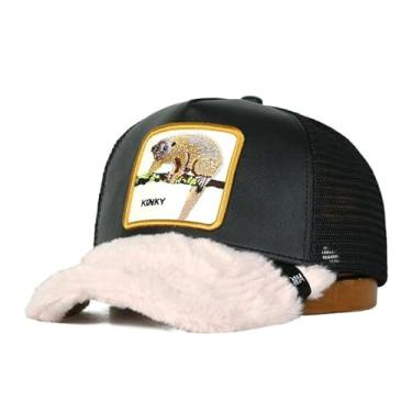 Imagem de Boné de urso bordado chapéu de inverno para homens e mulheres boné ajustável snapback, Preto 1004l, Tamanho Único
