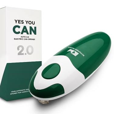 Imagem de Abridor de latas elétrico Kitchen Mama Auto 2.0: A lâmina refinada abre quase todas as latas - automática, mãos livres, borda lisa, segura para alimentos, operado por pilha, sim é possível (verde