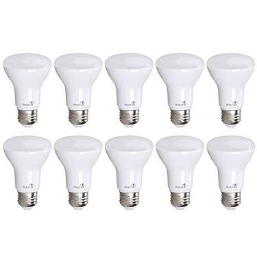 Imagem de Pacote com 10 lâmpadas LED Bioluz BR20 2700K branco quente brilhante 6W = substituição de 50 watts 90 CRI 540 lúmens interno/externo listado pela UL CEC título 20 compatível (pacote com 10)