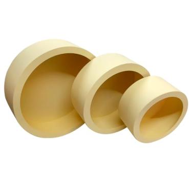 Imagem de Grupo Paraíso MDF Nicho Fixo De Parede Decoração em Mdf Pintado Porta Objetos Infantil e Decorativos - 3 Nichos Redondos Modernos - Kit 3 Unidades