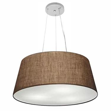 Imagem de Lustre Pendente Cone Cúpula Tecido 25/60x50 cm, Vivare Iluminação, Pendente4062 LC, Café, Grande