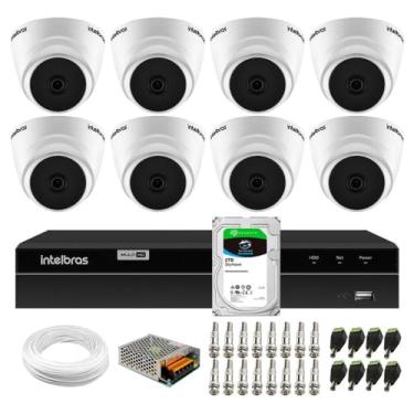 Imagem de Kit 8 Câmeras Dome Infra Vhd 1120 D 20m + Dvr 8 canais Mhdx 1208 Detecção Inteligente Intelbras 2tb