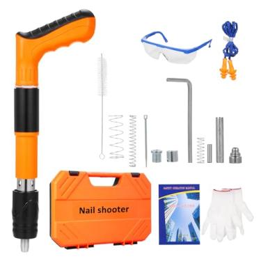 Imagem de SZITW Ferramenta de fixação de parede de unhas Máquina de unhas de alta pressão Manual de aço Força da máquina de unhas ajustável para casa DIY Carpintaria Parede de cimento