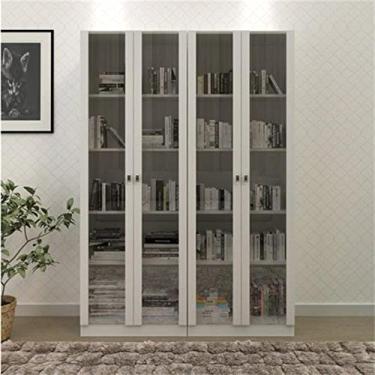 Imagem de Conjunto 2 Armários Multiuso Com Porta de Vidro Tecno Mobili Branco