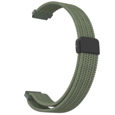 Imagem de C2D JOY Pulseira de nylon trançada compatível com Garmin Forerunner 45/45(S) pulseira magnética esportiva de nylon, média (11-20 cm), verde militar