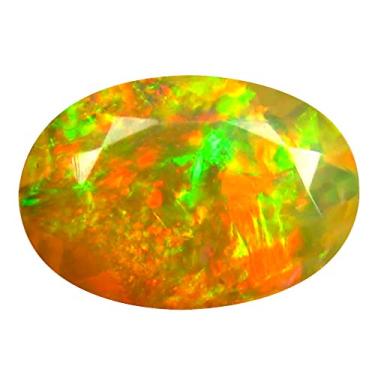 Imagem de 1,72 ct AAA+ Corte oval de qualidade de pedra premium (12 x 8 mm) opala arco-íris não aquecida genuína pedra preciosa solta