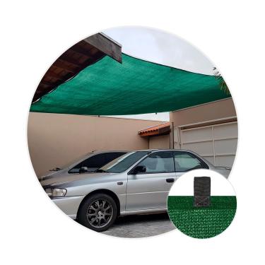 Imagem de Tela Sombrite Verde 80% 5x2 Sombreamento Toldo Garagem
