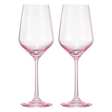 Imagem de Khen Taça de vinho de cristal colorido | Conjunto de 2 | Copos de haste grande de 340 g, ótimo para todas as ocasiões e celebrações especiais, exclusivo estilo italiano alto para copos vermelhos e