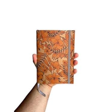 Imagem de Sketchbook Caderno Folhas e Flores Amarelas com Elástico e Marca Página Aquarela (G (14x20cm), Branco 90g 120 Páginas)